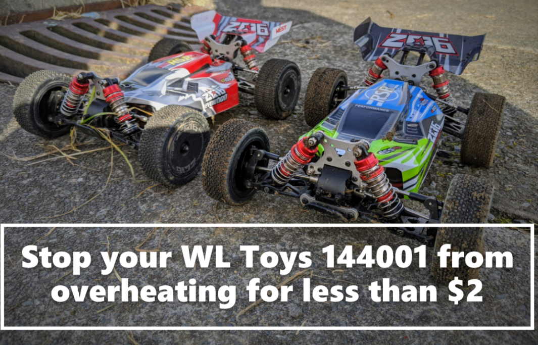 Мотор WLtoys 144001 над алюмінієвою декою